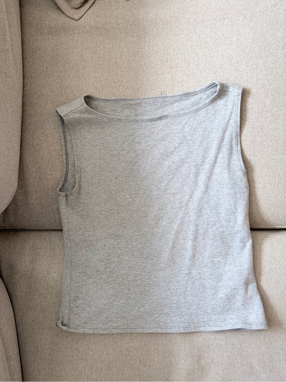 Reformation Light Gray Sleeveless Boatneck Tank